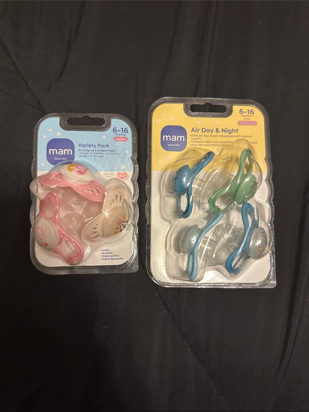 mam Baby Pacifier Variety Pack - Pink, Cream, Blue & Green (6-16 Months)